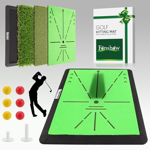 Golf Hitting Mat, Swing Path Feedback Golf Training Mat, 16"x12" Extra Replaceable Practice Mat, Indoor Outdoor Golf Swing Detection Mat, Ideal Golf Gifts for Men & Women Home Backyard Use