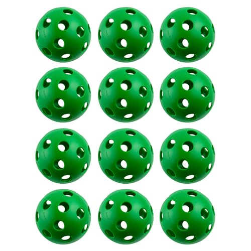 Cannon Sports 12-Inch Plastic Softballs – 12 Pack of Official Size Plastic Practice Softballs – Perfect for Hitting, Pitching, Batting, Recreational Play - color: Green