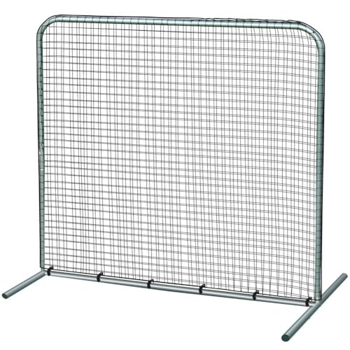 CHAMPRO Steel Frame Field Screen, Baseball/Softball Practice Net and Backstop, Green Polyethylene (PE) Net - size: 7' x 7'