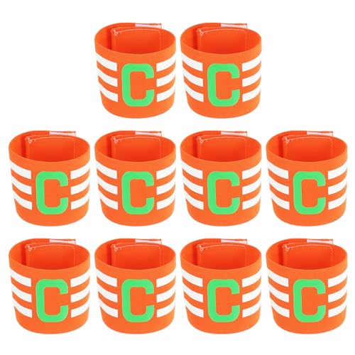 MECCANIXITY Soccer Captain Armband, Nylon Captain Arm Band for Soccer Elastic Captain C Arm Band Sports Captain Armbands for Football Team Training Youth & Adult - color: Orange