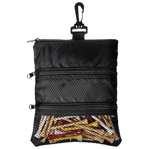 Golf Tee Bag Pouch Multi Pocket Zipper Golf Tee Holder Bag Accessories Organizer for Men and Women