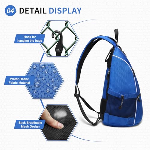 Pickleball Sling Bags 32L Convertible Reversible Paddle Rackets Bag Lightweight Casual Pack for Men Women Ladies