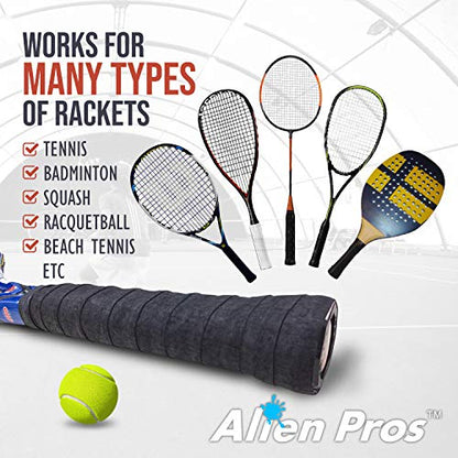 ALIEN PROS Tennis Racket Grip Tape - Precut and Dry Feel Tennis Grip - Tennis Overgrip Grip Tape Tennis Racket - Wrap Your Racquet for High Performance - color: 6-Pack Red