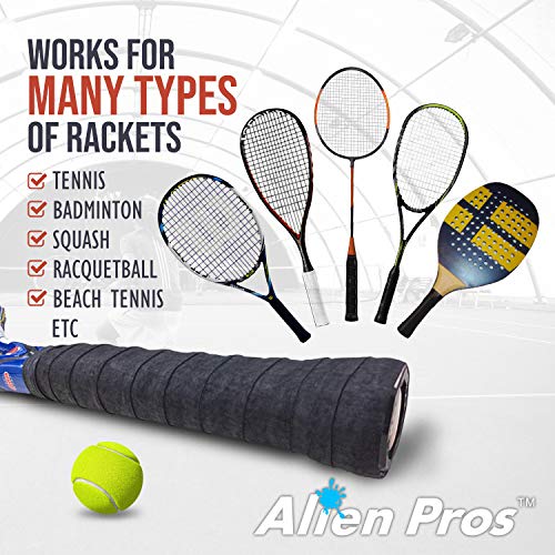 ALIEN PROS Tennis Racket Grip Tape - Precut and Dry Feel Tennis Grip - Tennis Overgrip Grip Tape Tennis Racket - Wrap Your Racquet for High Performance - color: Purple 12-Pack