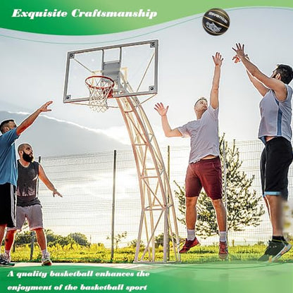 Basketballs Sports Balls Size 5, Rubber- Leather Basketball Kit for All-Weather Indoor Outdoor Youth Adults Physical Education(Deflated)