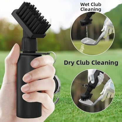 Golf Club Brush Cleaner – Perfect Christmas Gift for Golf Lovers, Essential Golf Accessories for Men with Built-in Water Bottle – 7.5” Portable Golf Cleaning Tool