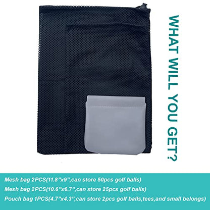 Golf Tee Pouch Bag, Zipper Golf Ball Bag, Accessory Pouch for Men - color: Grey