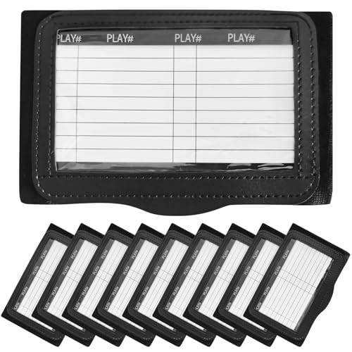10 Playbook Wristbands, Adult Quarterback Football Play Bands, Comfortable Cotton and Spandex for Sports Like Soccer, Baseball, Flag Football, 3 Windows, 2.95X4.93 Size