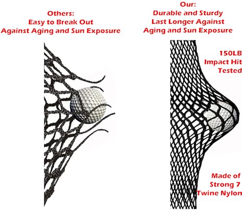 10ft, 15ft, 25ft Sports Practice Netting Sturdy Net Hitting Throwing Pitching Net 150LB Impact Hit Tested Nylon Mesh Netting for Golf, Baseball, Softball, Hockey, Soccer, LAX - size: 10ft x 10ft
