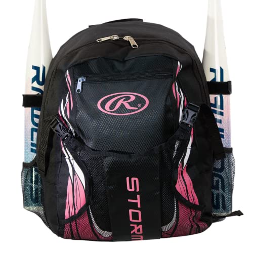 Rawlings | Storm Backpack Equipment Bag | Girls T-Ball/Youth Baseball & Softball | Multiple Colors