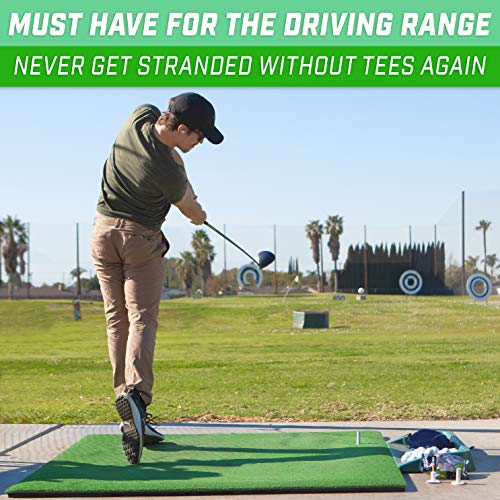 GoSports Golf Rubber Tees – Durable for High-Speed Swings, Consistent Tee Height – Indoor & Outdoor Universal Golf Mat Tees (9 Pack: 1.5", 2.25", 3.5")