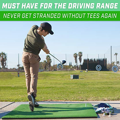 GoSports Golf Rubber Tees – Durable for High-Speed Swings, Consistent Tee Height – Indoor & Outdoor Universal Golf Mat Tees (9 Pack: 1.5", 2.25", 3.5")