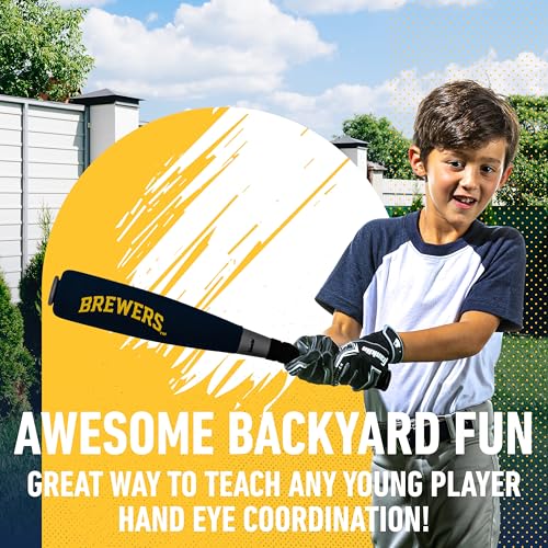 Franklin Sports MLB Jumbo Foam Baseball Bat + Ball Sets - Kids Oversize Foam Baseball Bats + Soft Baseballs - Indoor + Outdoor Youth Baseball Toy - MLB Team Baseball Bat + Ball Sets