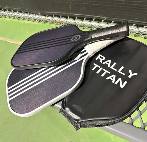 Pickleball Paddle | T300 Textured Carbon Fiber Surface | Polypropylene Honeycomb Composite Core | Cushion Grip | Single Paddle with Cover from Rally Titan for Men & Women