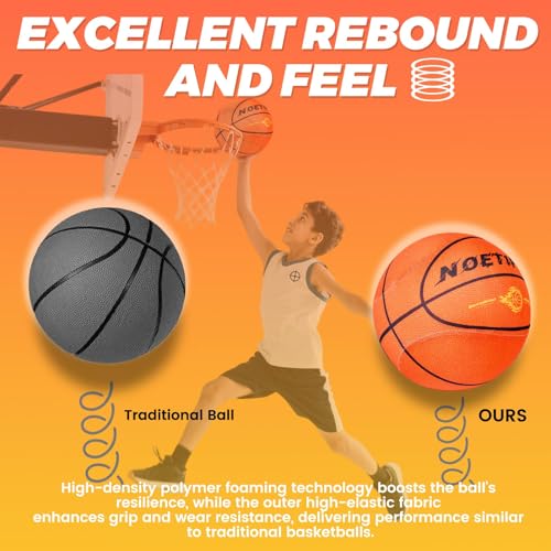 KUYOTQ Size 5 Silent Basketball with Soft Cloth Cover, No Shedding, No Residue, Durable Quiet Indoor Training Basketball, for Apartments & Home Gyms, No Pump Needed