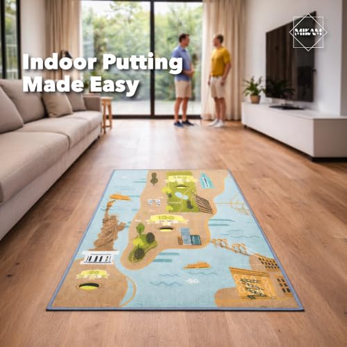 MIKAM Golf Hitting Mat Indoor & Outdoor, Golf Practice Mat for Women and Men, Golf Hitting Mat with Realistic Grass Surface, Portable Indoor Golf Practice Mat, Training Equipment for Golf Lovers