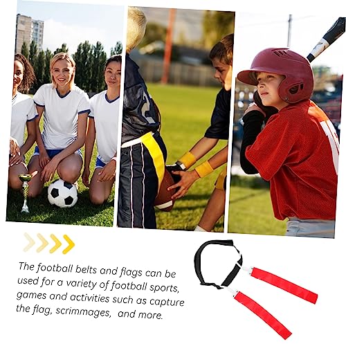 Kisangel Ribbon Pvc Football Flag Belt Outdoor Football Prop Blue Football Flags and Belts Multi-use Football - color: Red