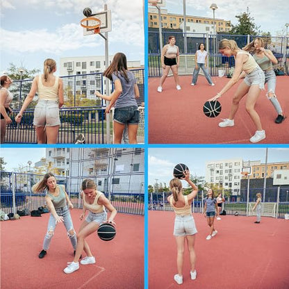 Basketballs Sports Balls Size 5, Rubber- Leather Basketball Kit for All-Weather Indoor Outdoor Youth Adults Physical Education(Deflated)