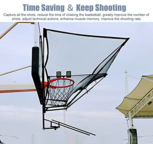 Basketball Shot Returner Basketball Shooting Trainer for Hoop, Indoor Outdoor Basketball Return System/Basketball Rebounder Shot Returner, Metal Returner Net Attachment