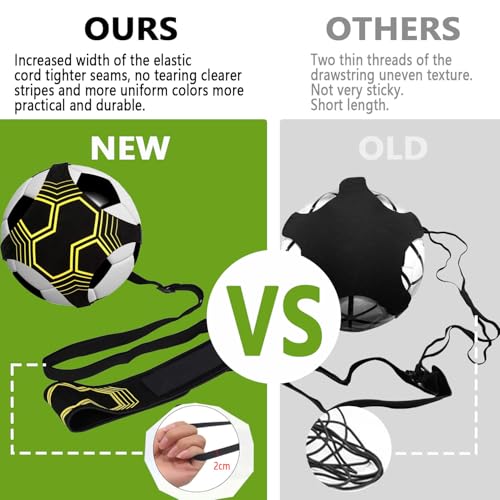 Football Kick Trainer, Soccer/Volleyball/Rugby Trainer Hands-Free Adjustable Solo Soccer Practice Aid Throw Training Equipment for Kids Adults Ball Sizes 3, 4, 5 - color: 4 Straps
