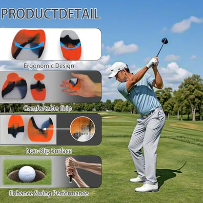 Golf Swing Trainer T Grip Aid – Golf Grip Trainer, Rubber Golf Training Aid for Correct Posture, Two Sizes with Carry Bag