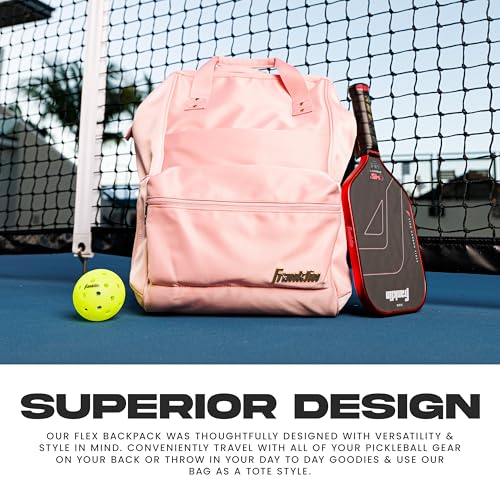 Franklin Sports Flex Pickleball Backpack - Pickleball Bags for Women - Store Pickleballs, Paddles + Court Equipment - Versatile Lifestyle Bag Design - Pink