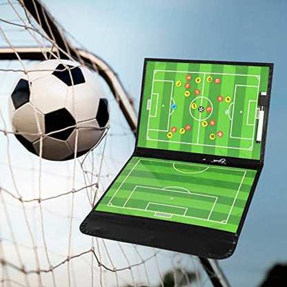 Soccer Coaching Board, Magnetic Soccer Clipboard for Coaches, Foldable Board with Dry Erase Marker
