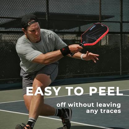 PICKLETECH Pickleball Paddle Protection Tape - Paddle Head Edge Guard - Racket Edge Protection Tape -Fit Perfectly Curved Edge -No Wrinkling - color: Red Grid, size: Width 20mm