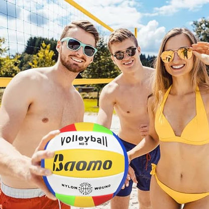 Volleyball Official Size 5, Durable Soft Touch PU Leather Volleyballs for Teen Beginners Youth,Recreational Waterproof Beach Volleyball for Game Training Indoor Outdoor Gym