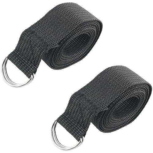 2PCS Black Flag Football Belts Web Football Belt Long Belt D Ring Belts for Men Women Young Boys Kids Girls Football Flag