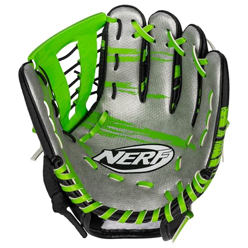 NERF Proshot Kids Teeball Glove + Ball Set - Youth Baseball Glove + Foam Ball - Boys + Girls Teeball Mitt Set - Adjustable Fit for Kids - Right Hand Throw - 8.5"