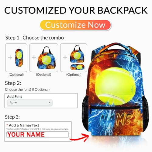 Kids Backpack for Boys Custom Tennis Schoolbag for Kindergarten Elementary Primary, Durable School Supplies - color: Green