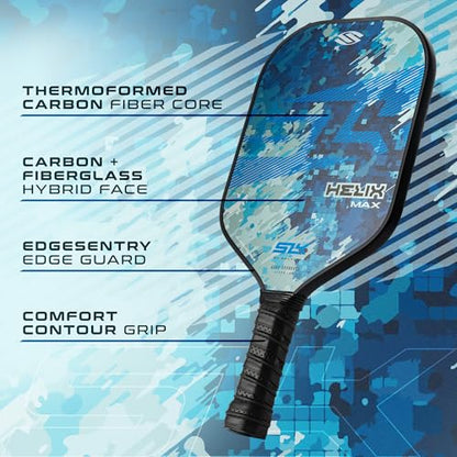 Selkirk Sport SLK Helix Pro Pickleball Paddle | Thermoformed Carbon Fiber Pickleball Paddles with Carbon Fiber & Fiberglass Hybrid Face | Unmatched Control - color: Camo Glitch | Bundle
