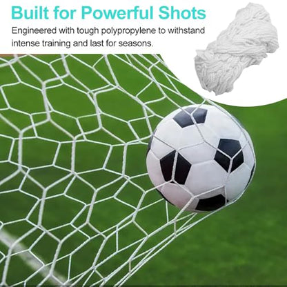 Greensen Youth Soccer Goal Set Sports Soccer Goal Set Sports Soccer Goal Net, Football Replacement Goal Post Netting Full Size for Lacrosse and Soccer - size: 6X4FT