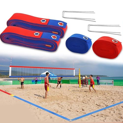 Beach Volleyball Courts Boundaries Line Kits Webbing Marker Beach Line Borderline Easy to Use Volleyball Webbing Marker - color: Red