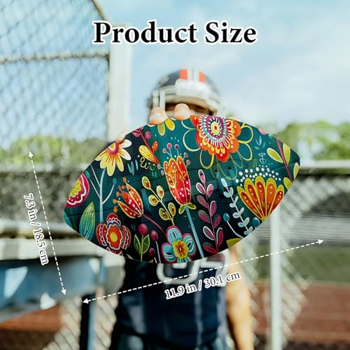 American Football, Official Size 11.9 x 7.3 Inch, Premium Composite Leather High-Grip Ball with Pro-Style Lacing, Unique Prints for Training, Games & Gifts - color: Art Paintings Flowers