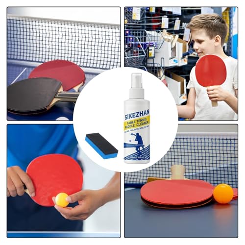 Table Tennis Paddle Spray - 100ml Dirt Removal Liquid - Table Tennis Paddle Cleaner Spray,for Eliminate Dirt & Dust Optimal Spin & Control Men Women Gym Sports Maintenance