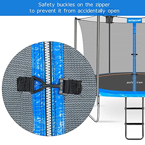Trampoline Replacement Safety Enclosure Net for 6 Straight Poles Round Frame Trampolines, Breathable and Weather-Resistant Trampoline Net with Adjustable Straps (Net Only)