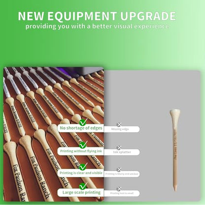 100-1000pcs Personalized Golf Tees, Printed with Your Name or Text Logo. Custom Bamboo Golf Tees, 3 1/4'' 2-3/4'' 2-1/8'', Personalized Golf Gifts
