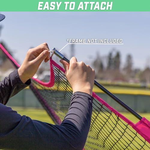 GoSports Replacement 7 x 7 ft Baseball Net - NET ONLY - Frame NOT Included - Choose Your Color - color: Pink