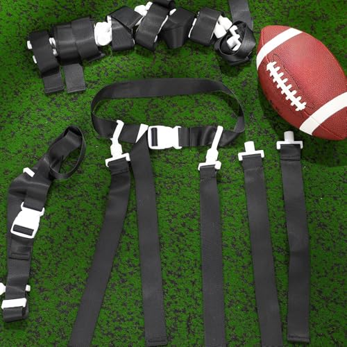Peryiter 2/12/24/36 Player Flag Football Belt, Adjustable Football Belts and Flags for Kids Youth Adult Sport Team Training