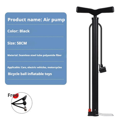 Portable Bike Pump - 160PSI High Pressure Bicycle Tire Pump for Presta & Schrader Valves - Hand Air Pump for Mountain/Road Bikes, Basketballs, Inflatables - Mini Bike Pump with Needle Included