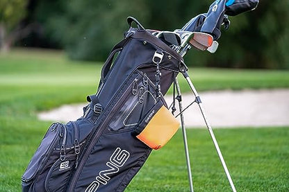 Club Scrub Golf Club and Golf Ball Cleaning Bag, Waterproof Clean Face Technology Liner, Detachable Clip, Machine Washable, Cleans Club Grooves, Dry Exterior (Neoprene or Microfiber Option Available) - color: Orange, style: Neoprene