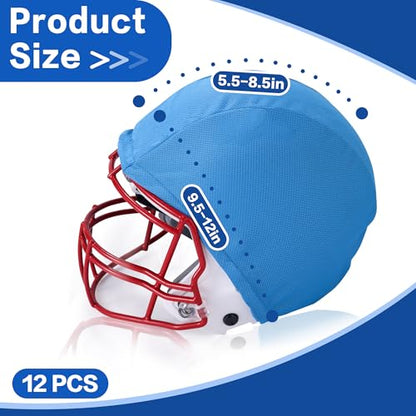 Football Helmet Covers Scrimmage Caps-Perfect for Football, Hockey, and Lacrosse Practice Sessions.The Fabric is Elastic& Bright Colors for Team Identification - color: Blue-6pcs