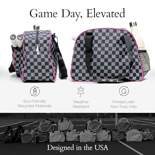 Pik’le’Ball Sport Premium Women's Pickleball Bag – Stylish and Versatile Sports Bag with Water Bottle Holder, Padded Paddle Pocket, and Spacious Design (fits 2+ Paddles!)