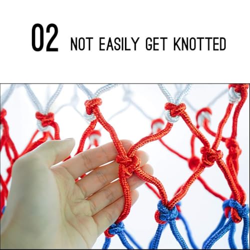 Aoneky Replacement Basketball Net Heavy Duty, 12 Loop Professional Net for Standard Hoop, All Weather UV Resistant Polyester Net for Indoor Outdoor Use, Easy Installation No Tools Needed
