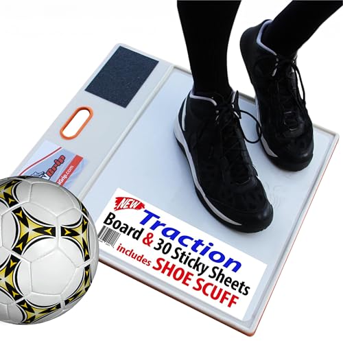 StepNGrip Basketball Sticky Mat Traction Board with Shoe Scuff Pad - 30 Sheets, No Slip White Court Grip Mat for Wood Surfaces - Enhances Shoe Traction and Game Performance - 19" x 21"