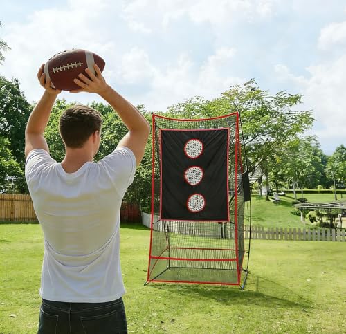 Football Kicking Cage - Portable Football Punting Practice Net with 3 Target Cloth - 3x6FT Sports Field Training Set for Youth Kickers & Adults