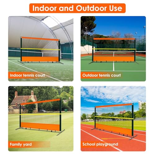 ORIENGEAR Tennis Rebound Practice Wall - 12ft x 6ft Rebounder Net for Racquet Sports, Ball & Pickleball, Training Backboard for Court Backyard and Indoor & Outdoor Use