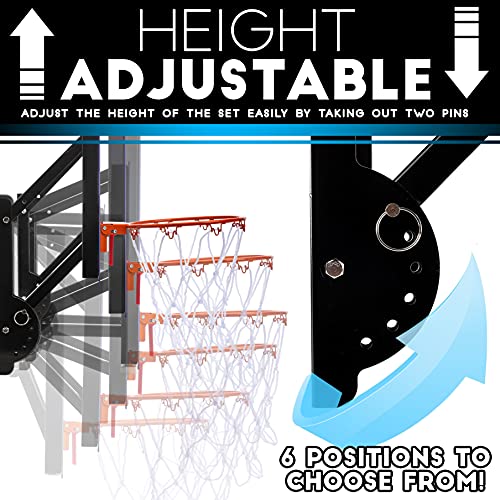 Franklin Sports Wall Mounted Basketball Hoop – Fully Adjustable – Shatter Resistant – Accessories Included Black/White